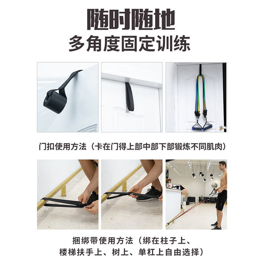High Pull-Down Exercise Resistance Band with Door Anchor, Foam Resistance Rope, Fitness Accessories - image 2