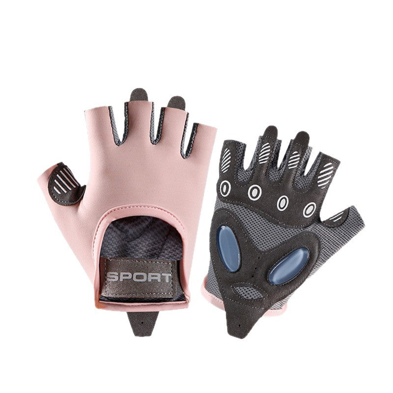 Half-Finger Shock-Absorbing Gloves with Air Cushion for Women, Breathable Cycling Gloves, Yoga Ice Silk Wear-Resistant Anti-Slip Callus Prevention Fitness Glove - image 5