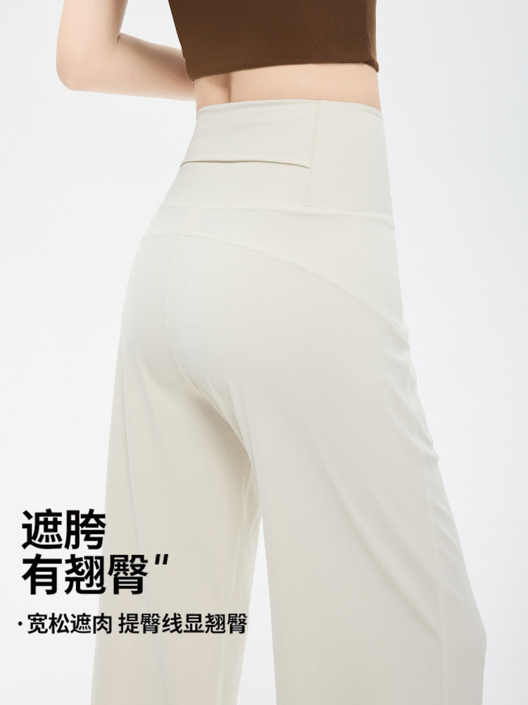 Slimming Pocket Wide-Leg Yoga Pants for Women, Spring and Autumn, Loose Straight-Cut, Drapey, High-Waisted, Slimming, for Running, Training, and Fitness - image 5