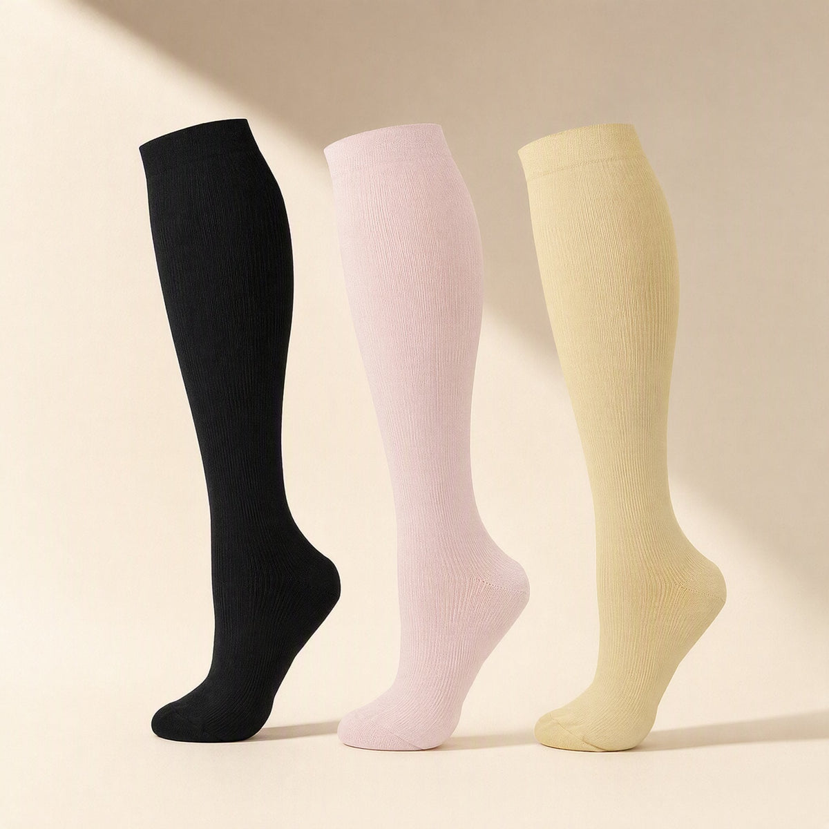 Mid-calf sports compression socks with a polka-dot pattern - view 5