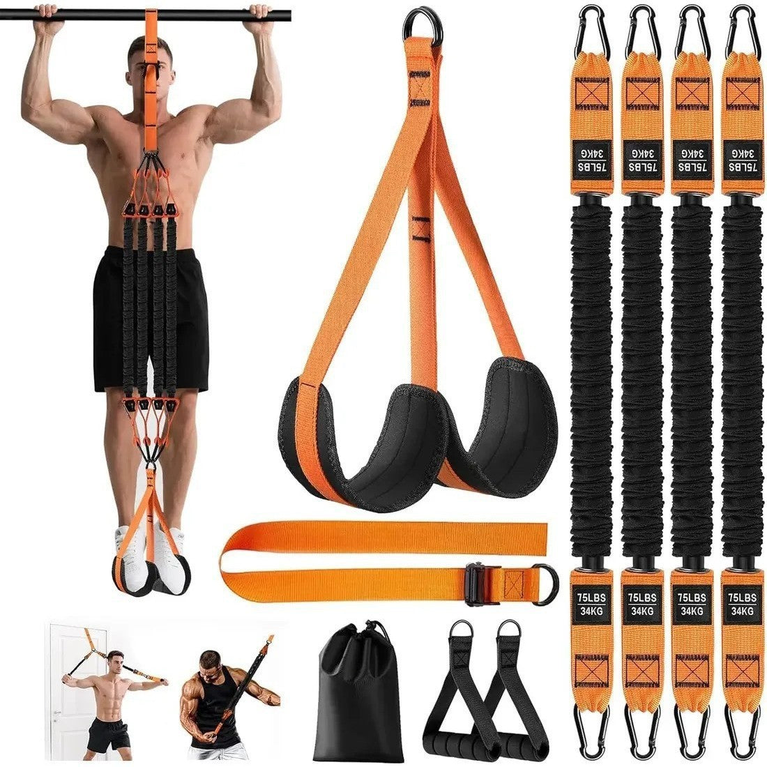 Pull-Up Assist Belt Fitness Exercise Horizontal Bar Auxiliary Belt Adjustable Weight Fitness Resistance Rope Elastic Band - image 5