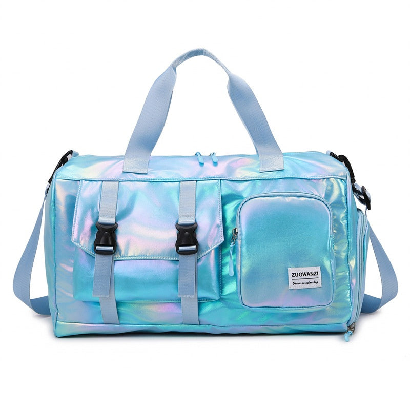 Colorful Pearlescent Yoga Fitness Bag With Dry-wet Separation