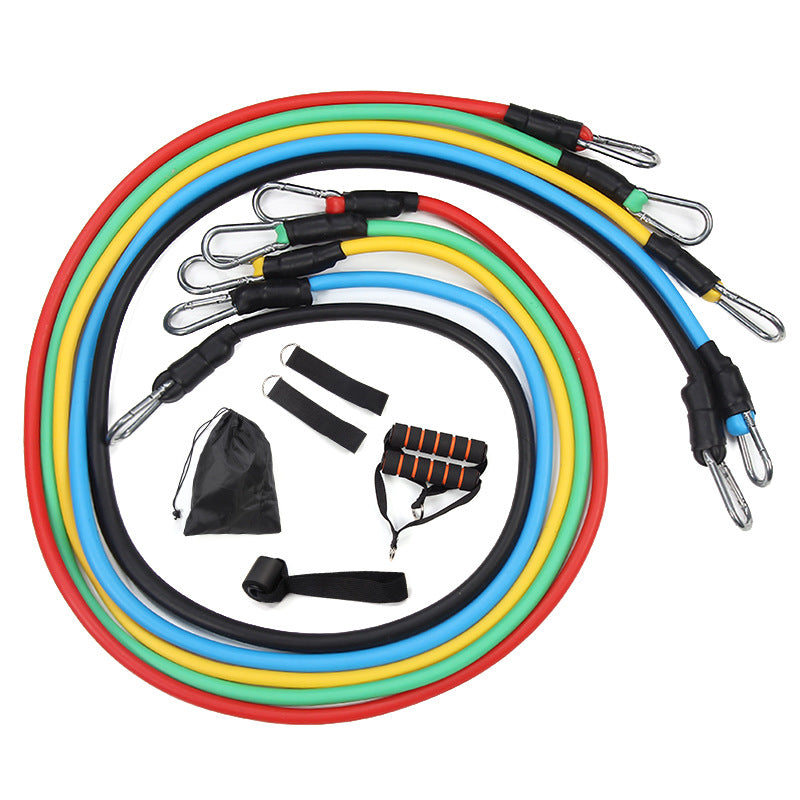 11-piece set of tension device multifunctional tpe tension rope one-word tension Belt Fitness training equipment elastic rope belt - image 5
