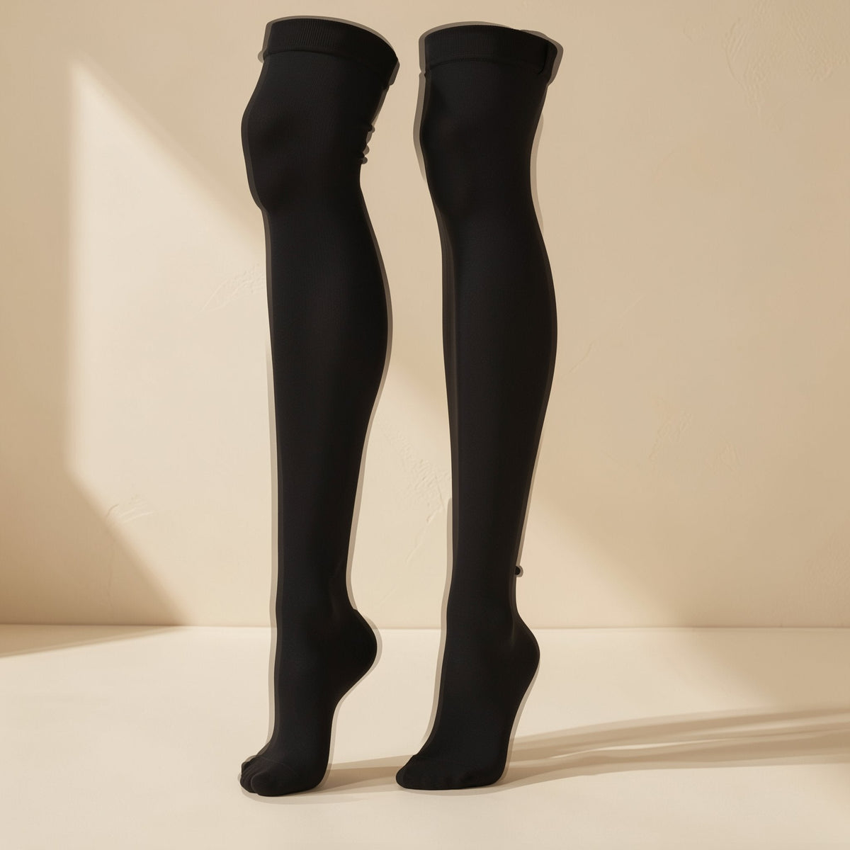 Solid-color polyester sports socks with an over-the-knee length - view 5