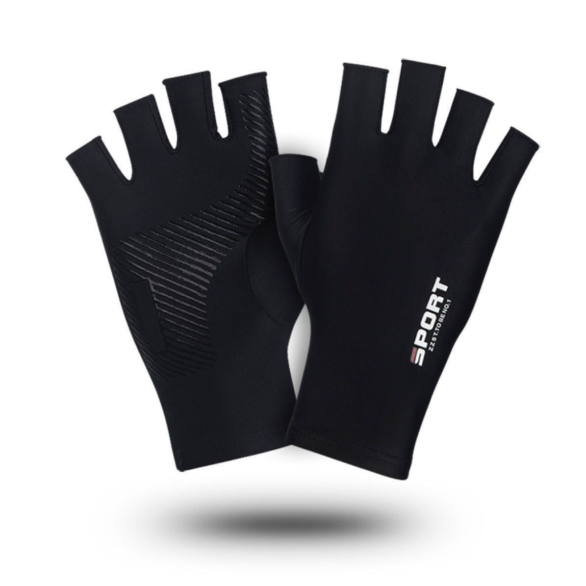 Men's and women's ice silk half finger riding sports fitness men's high elastic comfortable sun protection gloves - image 5