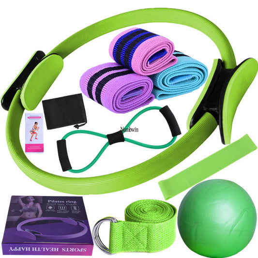 Yoga Fitness 11-piece ribbon latex silk hip abuse ring latex elastic ring yoga ball stretch belt Pilates - image 2