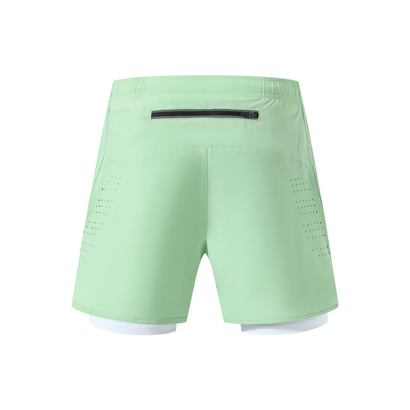 Summer outdoor marathon running fitness shorts women's fake two-piece three-point yoga pants anti-exposure sports shorts - image 5