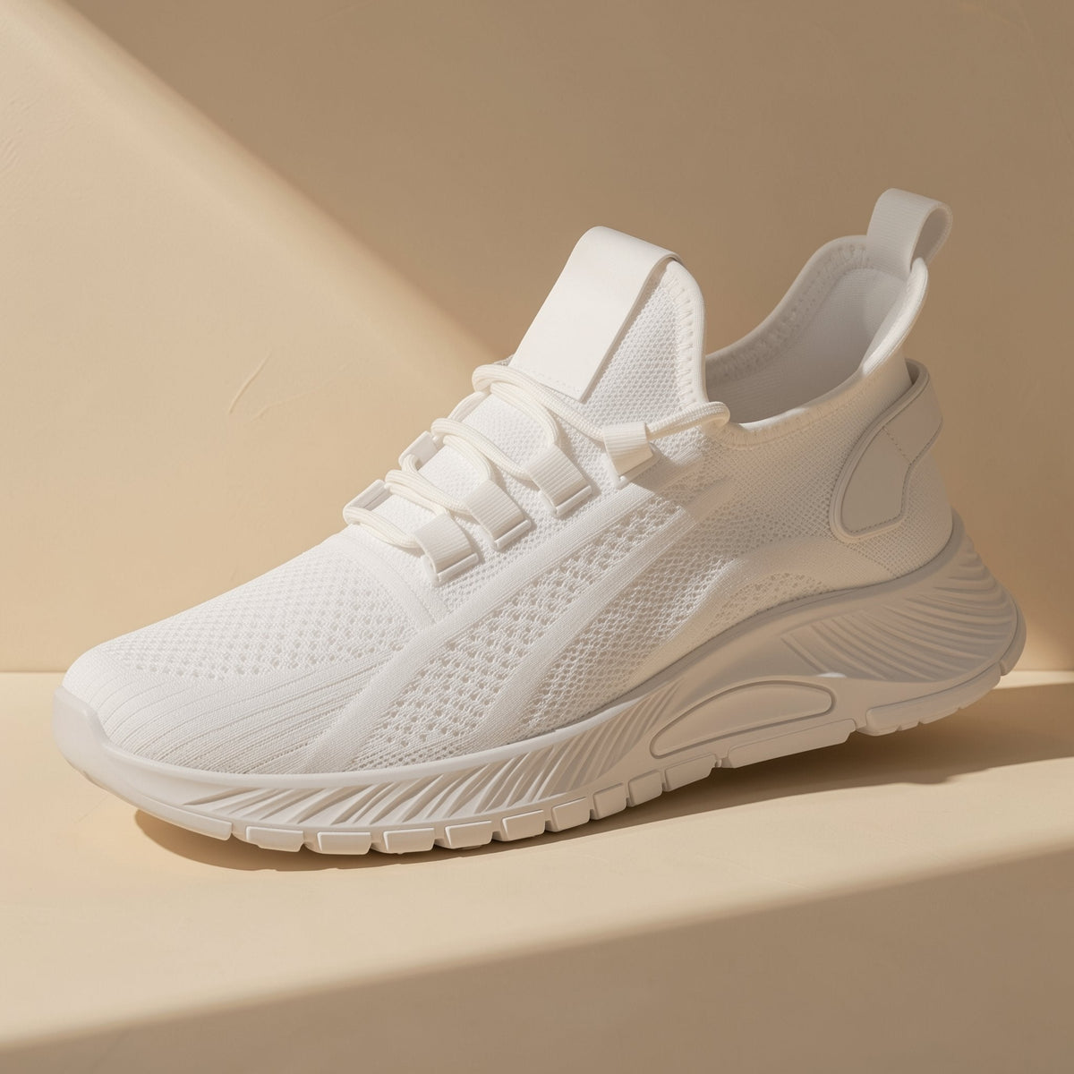 Women's mesh sports shoes with striped pattern, round toe, and flat heel - view 5