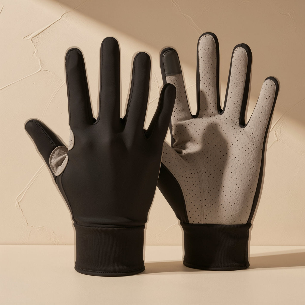 Printed polyester cycling gloves with touch-screen use, sun protection, and an anti-slip feature - view 5