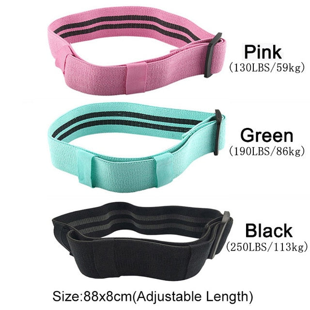 Yoga Belt: Adjustable Resistance Band 3 Level Rubber