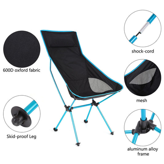 Ultra Lightweight Portable Folding Chair with a Pouch