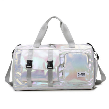 Colorful Pearlescent Yoga Fitness Bag With Dry-wet Separation