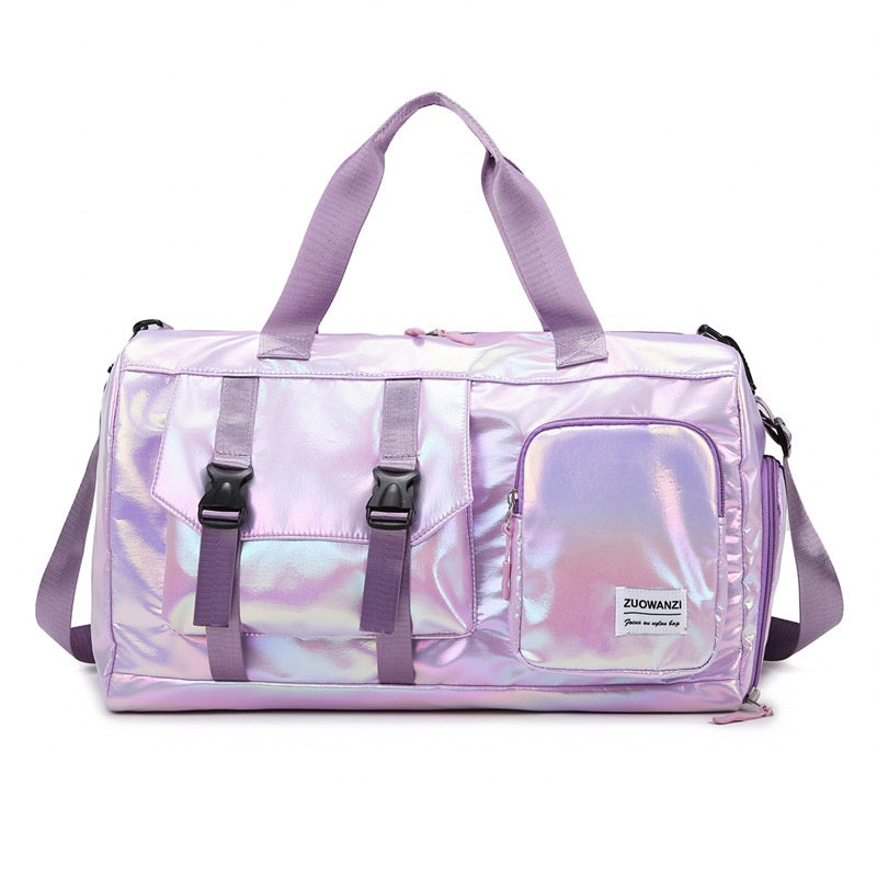 Colorful Pearlescent Yoga Fitness Bag With Dry-wet Separation