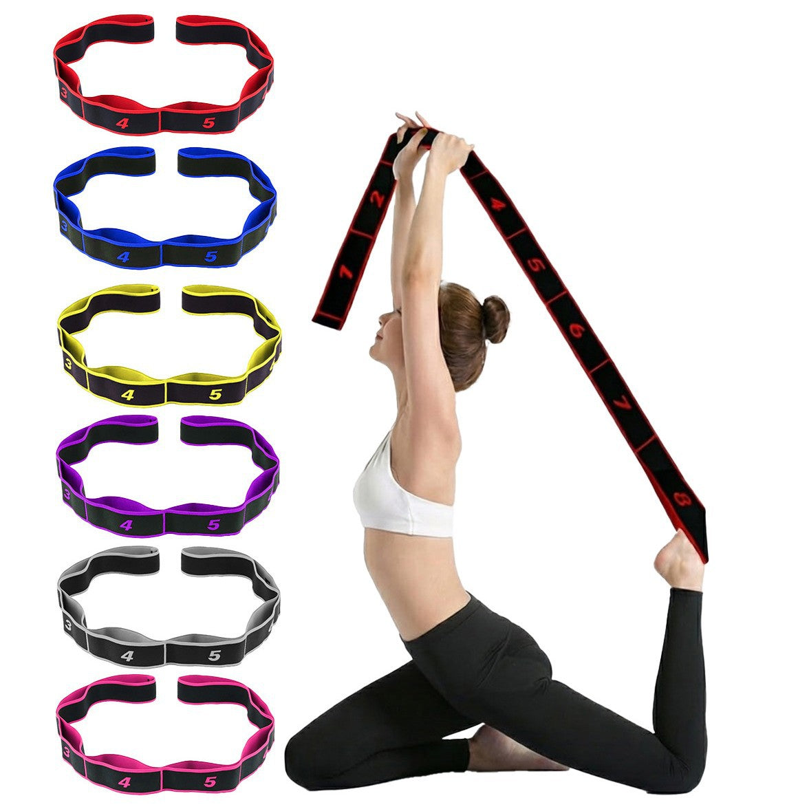 Digital 8 Resistance Band for Children's Dance, Open-Back Elastic Band, Thickened Yoga Resistance Band, Dance Resistance Band - image 1