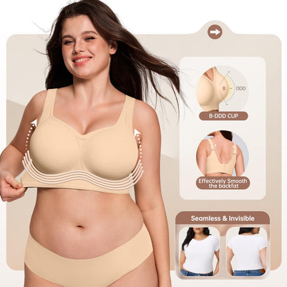 Foreign Trade Soft Support Large Bust Bra for Women, Seamless Thin Style, Wireless Bra, Push-Up Comfortable Bra for Plus-Size Women, Jelly Bra - image 2