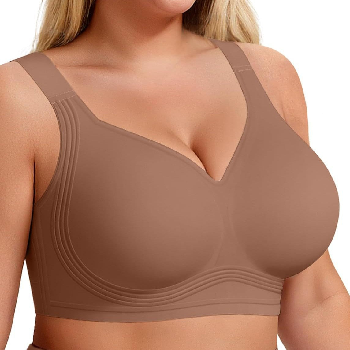 Letsjoli Women's Bra Supportive Wireless Push-Up Bra Full Coverage Seamless Plus Size - image 1