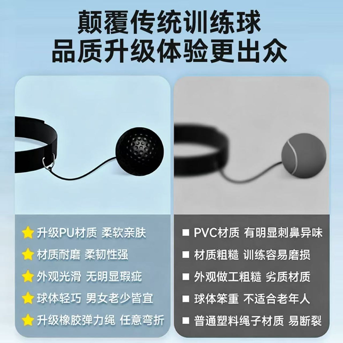 Head-Mounted Boxing Reaction Ball Fitness Ball for Adults, Rebound Ball for the Elderly, Middle-Aged and Elderly Speed Ball for Focus Training - image 2