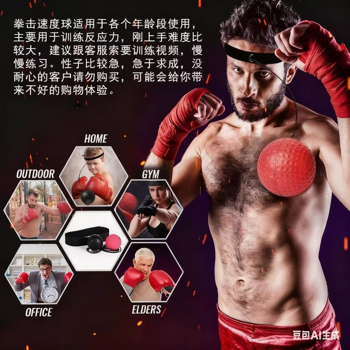 Head-Mounted Boxing Reaction Ball, Stress Relief Ball, Magic Speed Ball, Adult and Children Training, Fitness, Entertainment, Home Use - image 2