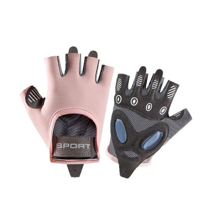 Half-Finger Shock-Absorbing Gloves with Air Cushion for Women, Breathable Cycling Gloves, Yoga Ice Silk Wear-Resistant Anti-Slip Callus Prevention Fitness Glove - image 5
