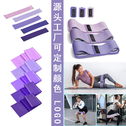 Loop Fabric Resistance Band Set Portable Leg and Butt Training Bands Fitness Elastic Bands Gym Yoga - image 1