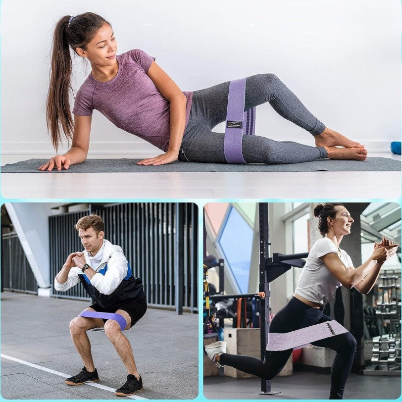 Loop Fabric Resistance Band Set Portable Leg and Butt Training Bands Fitness Elastic Bands Gym Yoga - image 4