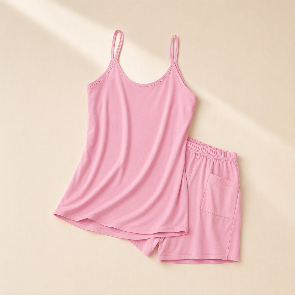 Women's solid-color sleeveless vest top and capri pants set - view 2