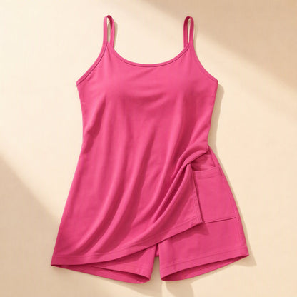 Women's solid-color sleeveless vest top and capri pants set - view 5