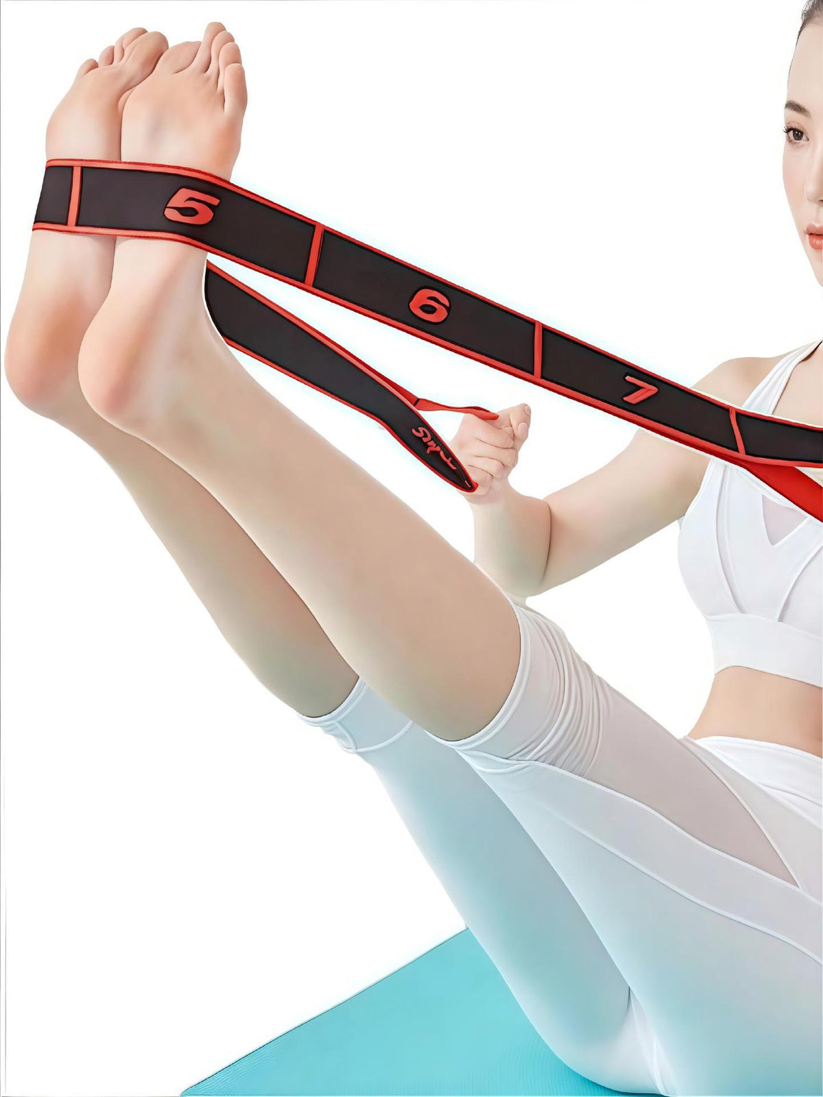 Digital Resistance Elastic Band for Beginners and Experienced Users, Yoga Stretching, Men's and Women's Fitness, Leg Strength, Dance Training, Stretching - image 5
