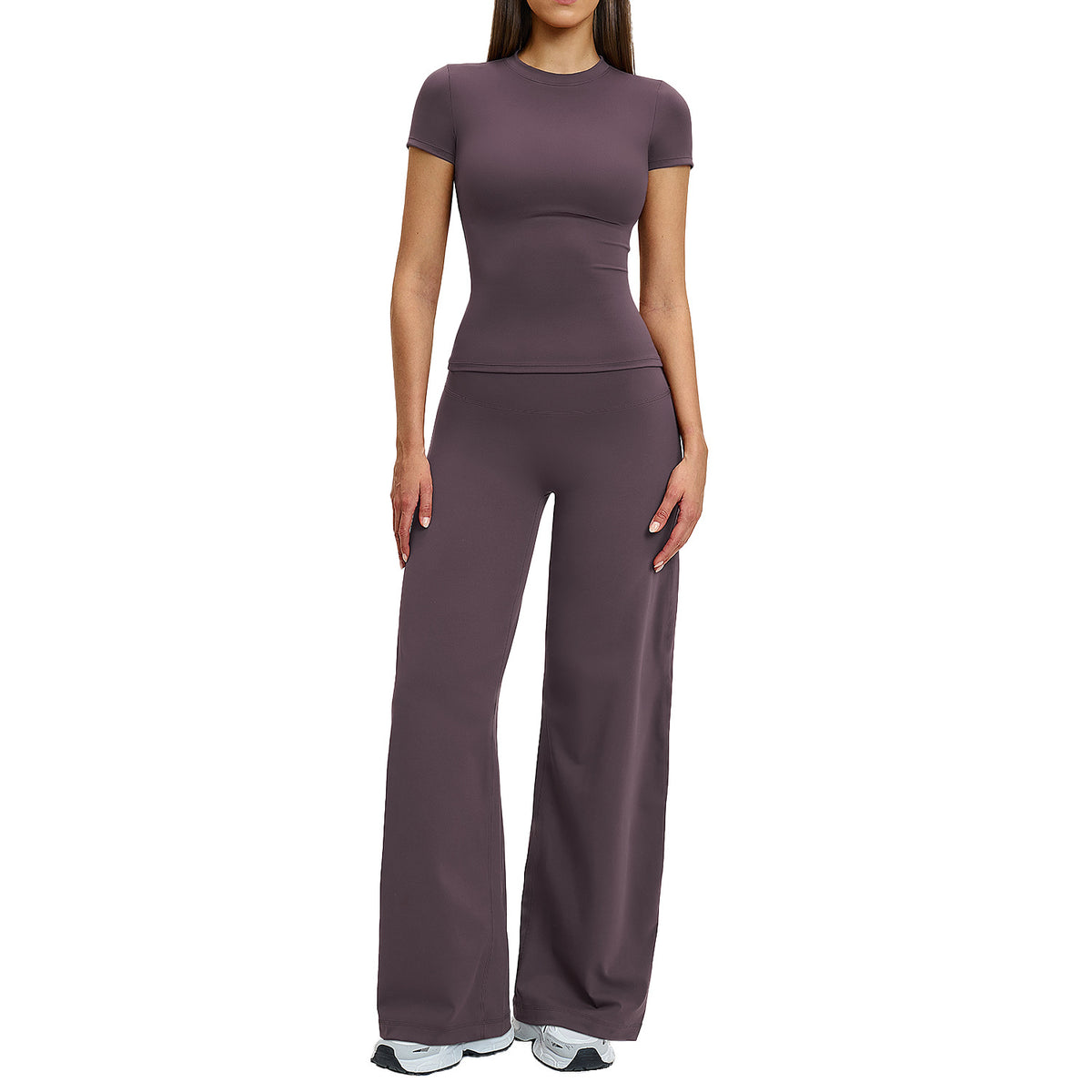 Ze Chuang Brushed Fleece Yoga Set High-Waisted Tight-Fitting Sports Fitness Set Outdoor Leisure Running Sports Set 8455 - image 5