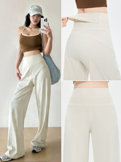 Slimming Pocket Wide-Leg Yoga Pants for Women, Spring and Autumn, Loose Straight-Cut, Drapey, High-Waisted, Slimming, for Running, Training, and Fitness - image 2