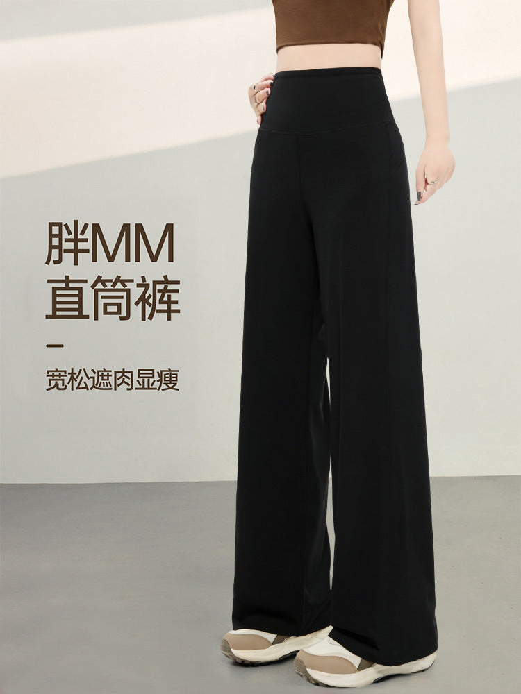 Slimming Pocket Wide-Leg Yoga Pants for Women, Spring and Autumn, Loose Straight-Cut, Drapey, High-Waisted, Slimming, for Running, Training, and Fitness - image 3