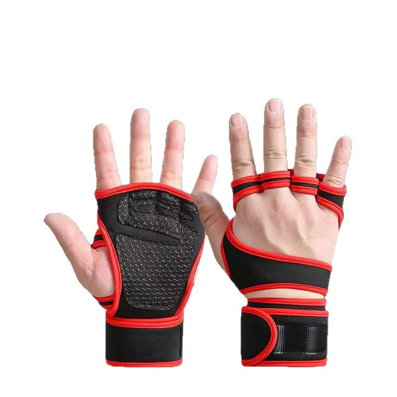 Fitness Gloves, Weightlifting Wrist Guards, Cycling Gloves for Men and Women, Non-Slip Pull-Up Protection, Palm Protection, Wholesale Sports Dumbbell Half-Finge - image 5