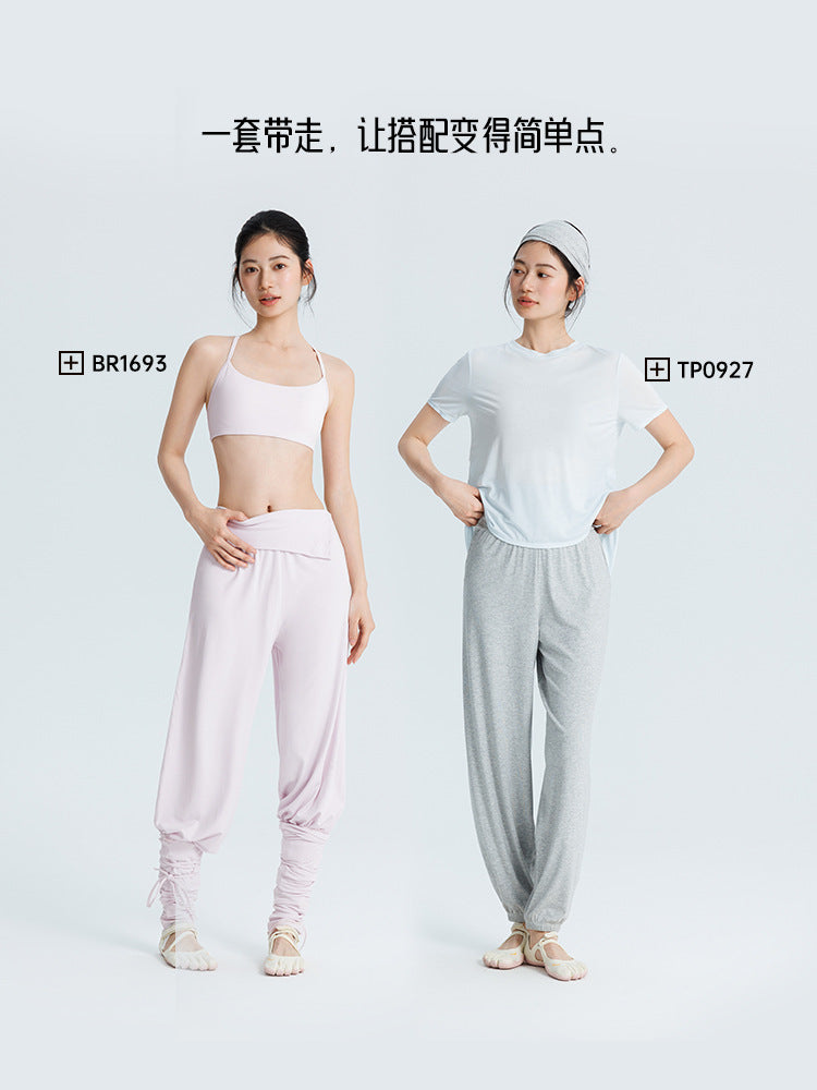 2026 Autumn/Winter New Women's Yoga Pants with Turn-Waist Buttons, Soft and Loose Jogger Pants, High-Waisted Slimming Fitness Wear - image 2