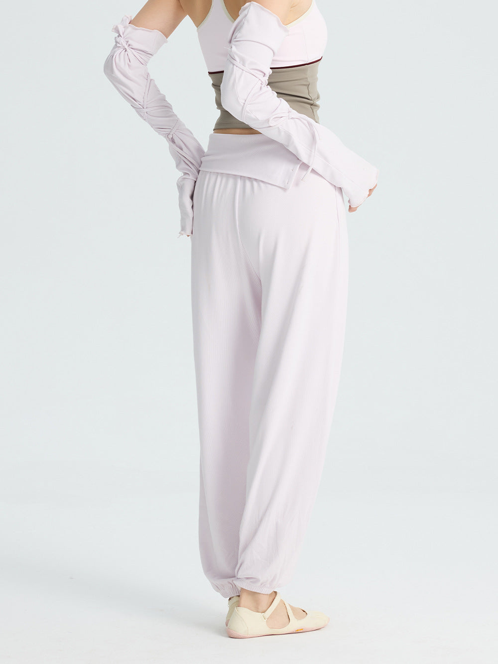 2026 Autumn/Winter New Women's Yoga Pants with Turn-Waist Buttons, Soft and Loose Jogger Pants, High-Waisted Slimming Fitness Wear - image 3