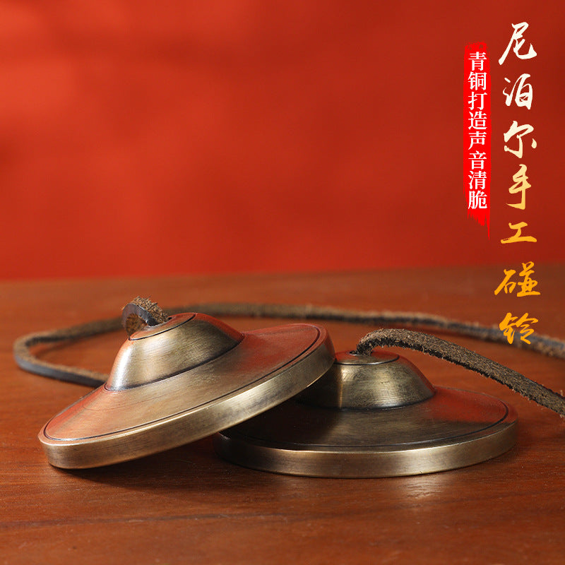 Nepalese Handmade Bronze Chimes, Bells, Cymbals, Sound Therapy, Yoga, Meditation, Crisp Sound Bell - image 1