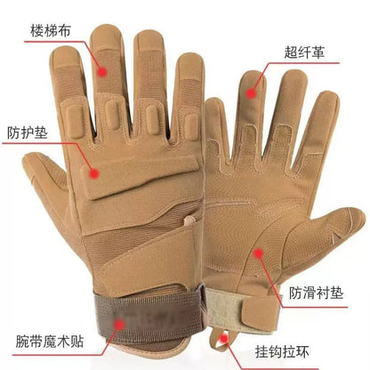 Tactical Gloves Full-Finger Outdoor Sports Mountaineering Protective Fitness Touch Screen Anti-Slip Wear-Resistant Combat Training Cycling Gloves - image 3