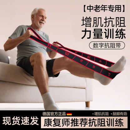Resistance Bands for Middle-Aged and Elderly People, Digital Resistance Bands for Leg Exercises, Elastic Bands for Ankle Rehabilitation, Strength Training, and - image 1