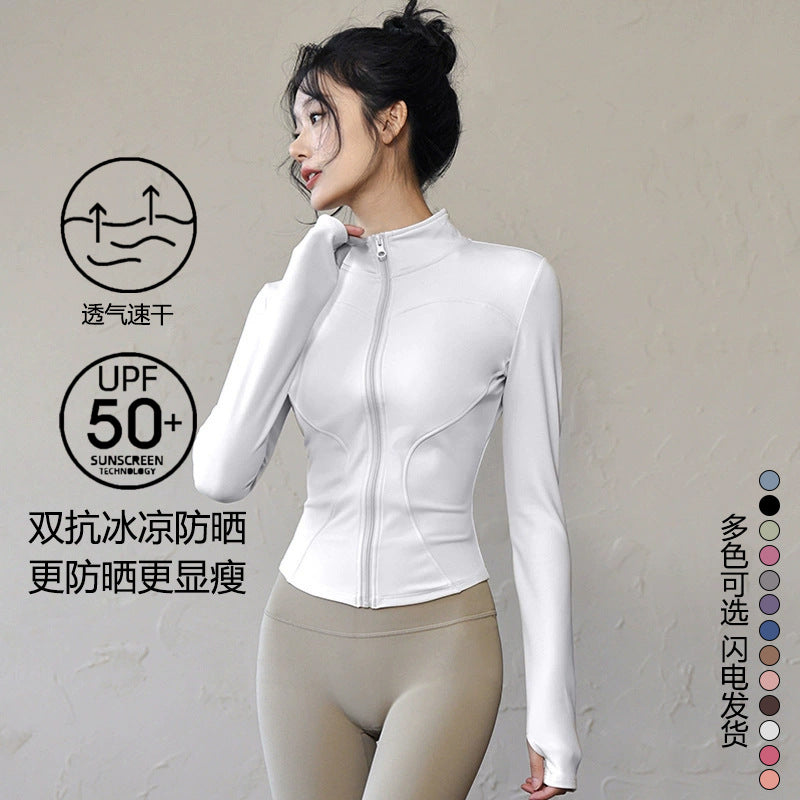 New Lulu Sun-Protective Quick-Drying Yoga Clothing Slim Fit Fitness Sports Outdoor Breathable High-Elastic Yoga Set Tight-Fitting - image 2