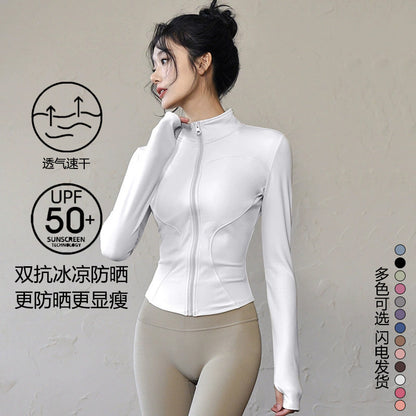 New Lulu Sun-Protective Quick-Drying Yoga Clothing Slim Fit Fitness Sports Outdoor Breathable High-Elastic Yoga Set Tight-Fitting - image 2
