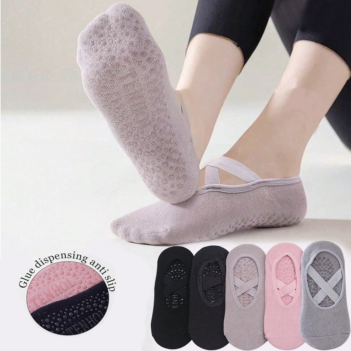 Professional Non-Slip Yoga Socks for Women, Pilates Beginners, Indoor Soft-Soled Shoes, Spring and Autumn Floor Socks, Fitness Dance Socks - image 2