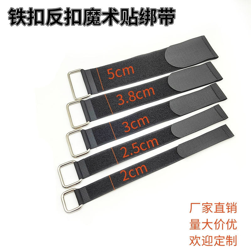 Iron Buckle Nylon Velcro Strap Hook and Loop Fastener Self-Adhesive Tape Yoga Strap Physical Line Strap Reverse Buckle Velcro Tie Strap - image 4