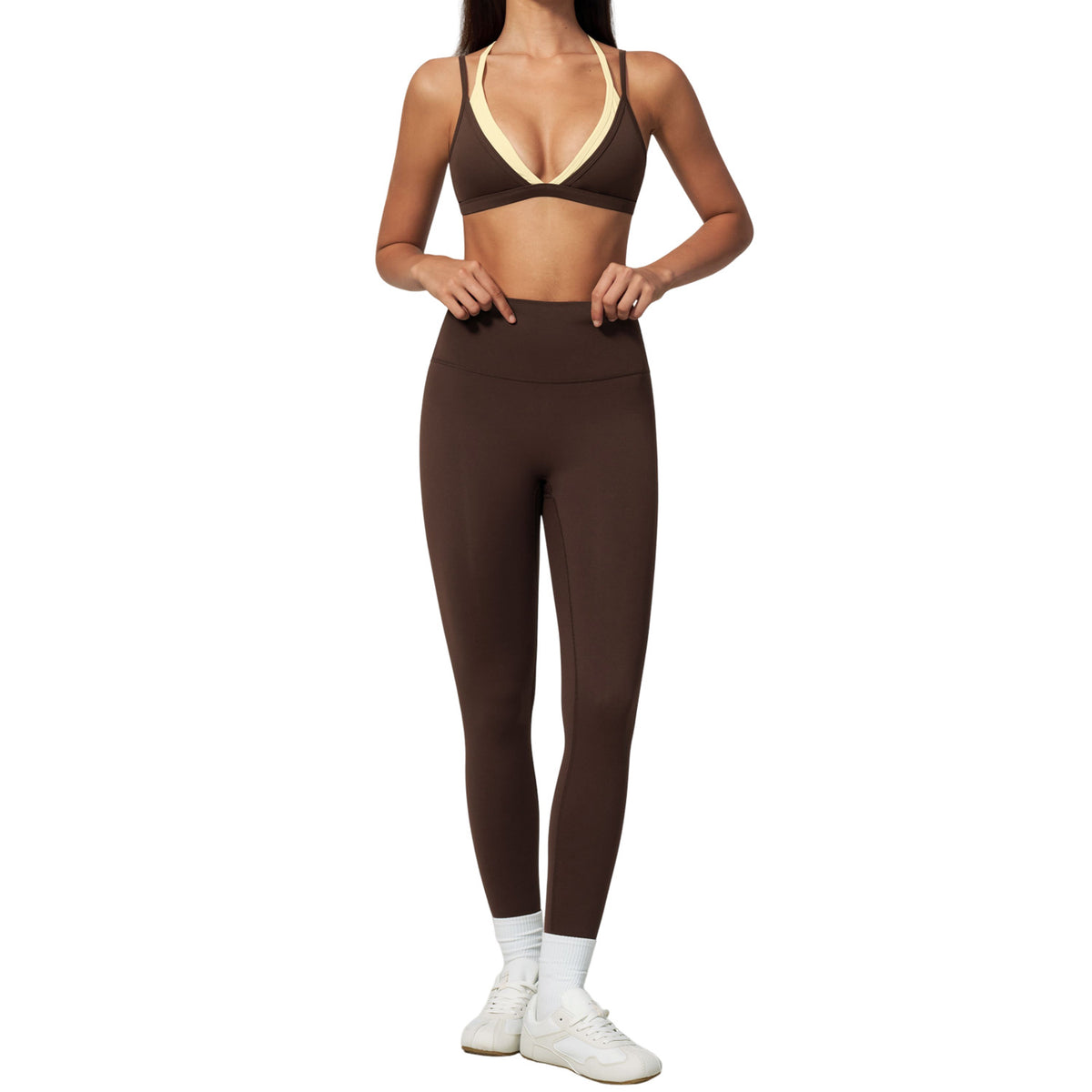Cross-Border Amazon Sports Suit Fake Two-Piece Spaghetti Strap Sports Suit Casual Running Yoga Suit for Women 6116 - image 5