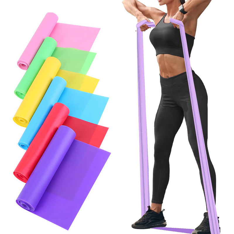 Yoga Stretching Resistance Bands Solid Color Dance Elastic Rope Sports Fitness Elastic Tpe Resistance Bands - image 1