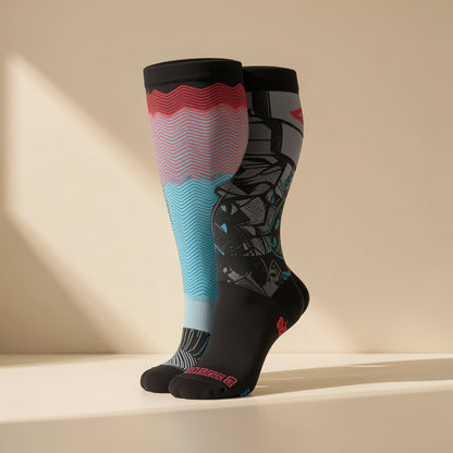 Nylon sports compression socks with a short-tube height