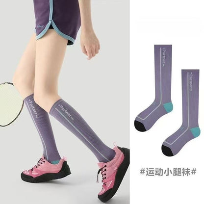 Compression Calf Socks Professional Running Sports Socks Women's Calf Compression Hiking Yoga Cycling Badminton Long Socks - image 1