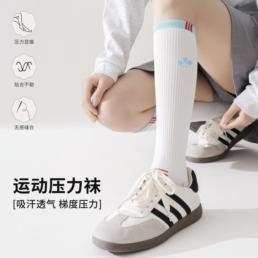 Compression Calf Socks Professional Running Sports Socks Women's Calf Compression Hiking Yoga Cycling Badminton Long Socks - image 2
