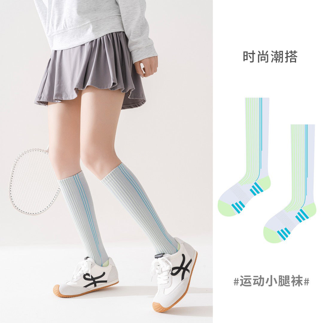 Compression Calf Socks Professional Running Sports Socks Women's Calf Compression Hiking Yoga Cycling Badminton Long Socks - image 3