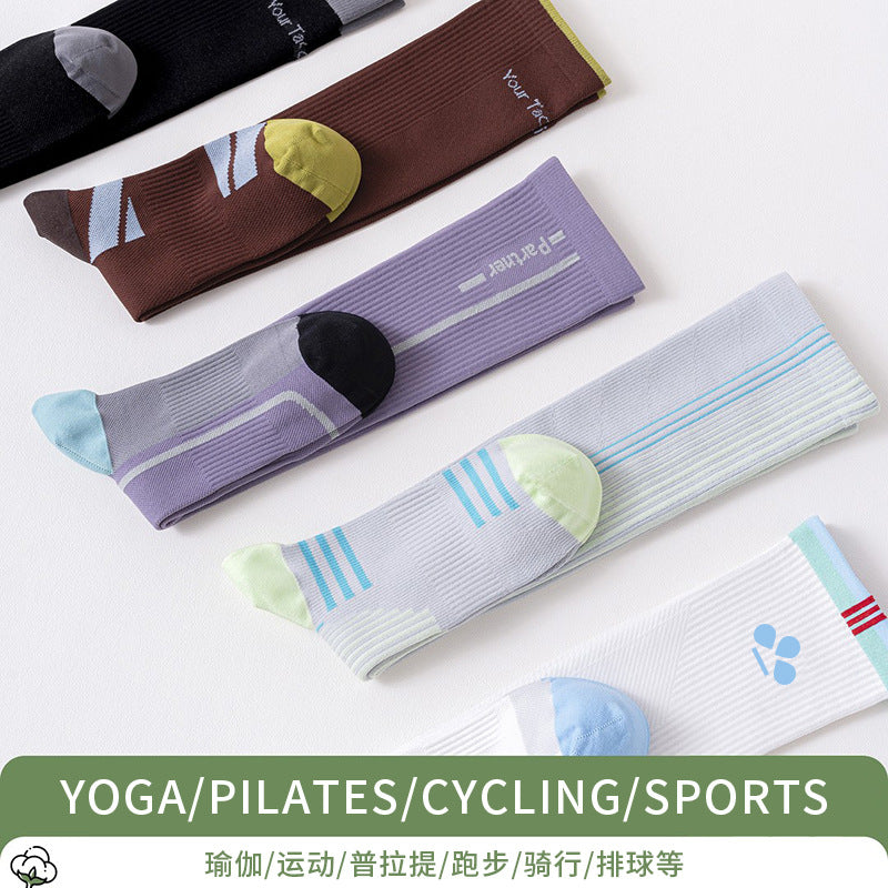 Compression Calf Socks Professional Running Sports Socks Women's Calf Compression Hiking Yoga Cycling Badminton Long Socks - image 4