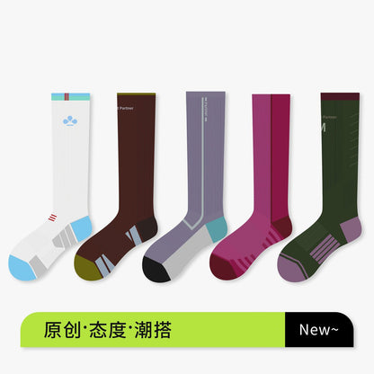 Compression Calf Socks Professional Running Sports Socks Women's Calf Compression Hiking Yoga Cycling Badminton Long Socks - image 5