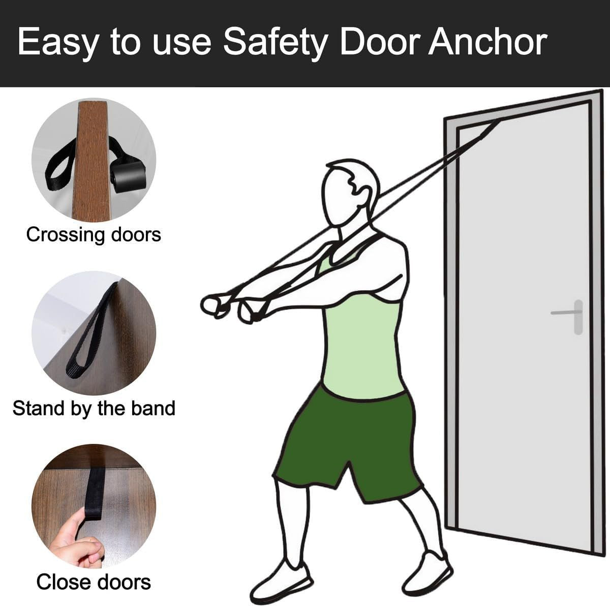 Fitness Resistance Band Door Anchor Door Attachment Door Clamp Resistance Rope Training - image 2